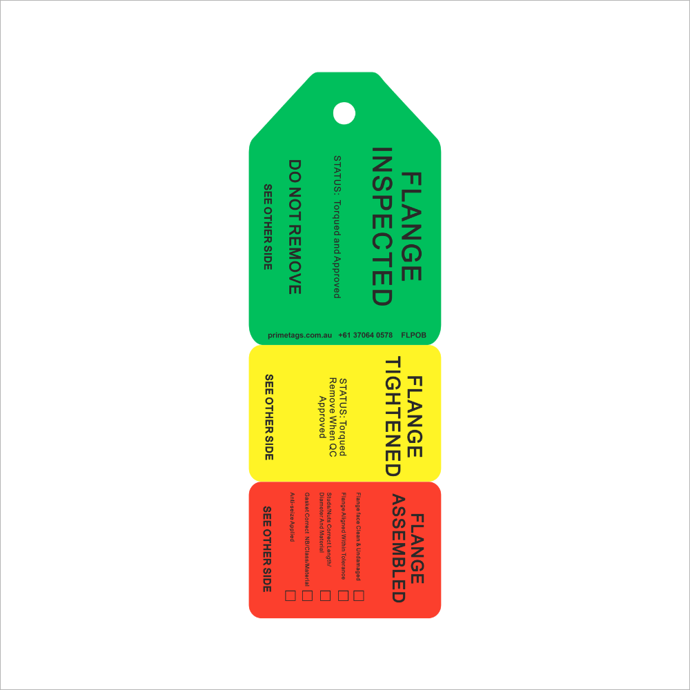 3 Stage Flange Tag with Sequential Numbers (Pack of 100)