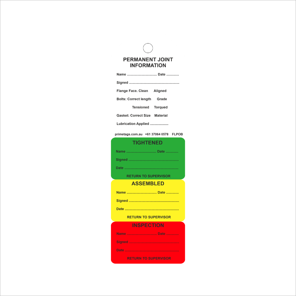 4 Stage Flange Tags (Pack of 100)