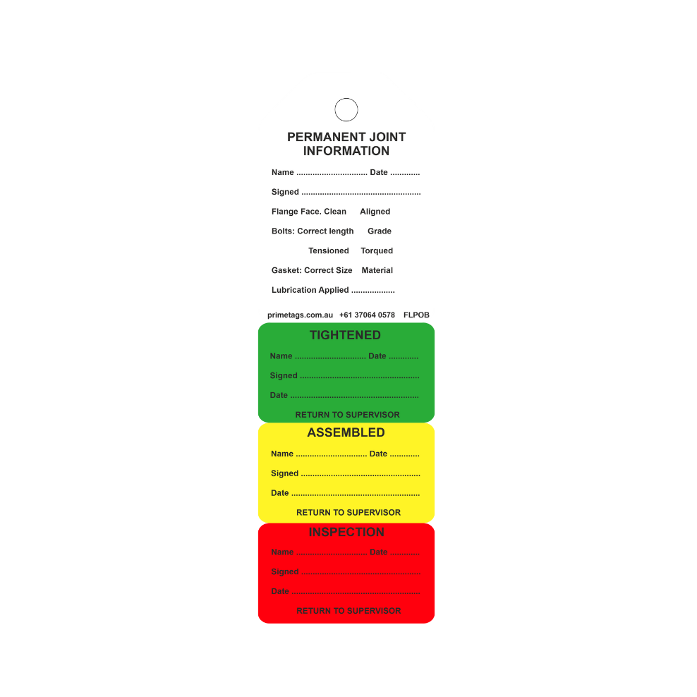 4-Stage Flange Tags (Pack of 100) | Complete Joint Integrity System ...