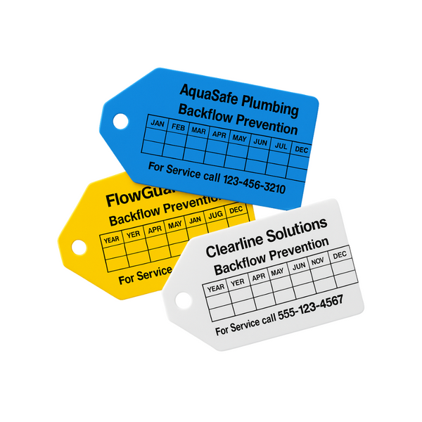 Custom Poly Backflow Prevention Tags | Prime Tags