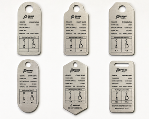 Loading Chain Inspection Tags Chain Sling Aluminium Identification Tag | Prime Tags