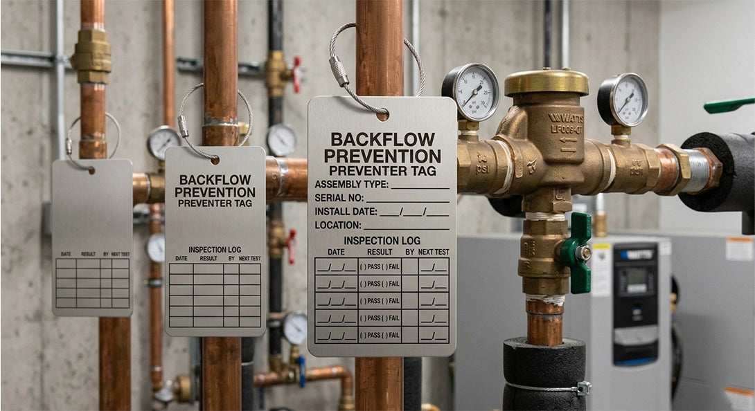 Custom Metal Backflow Prevention Tags