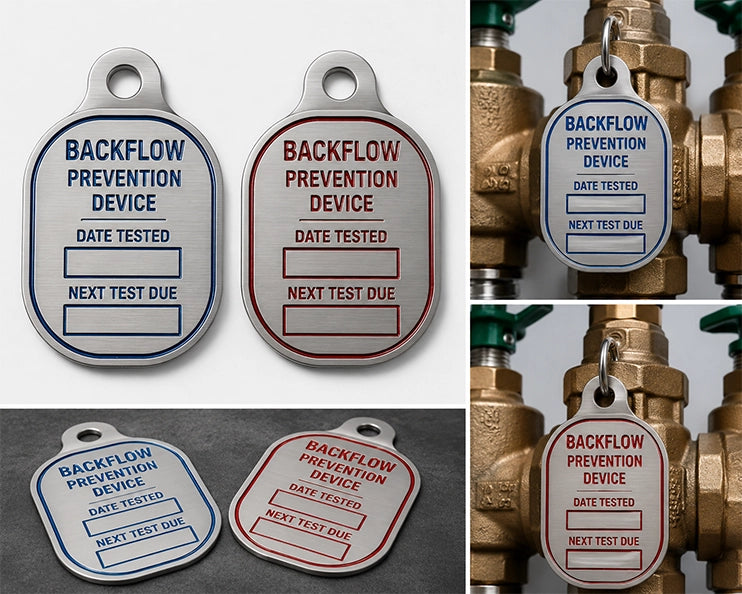 Custom Metal Backflow Prevention Tags