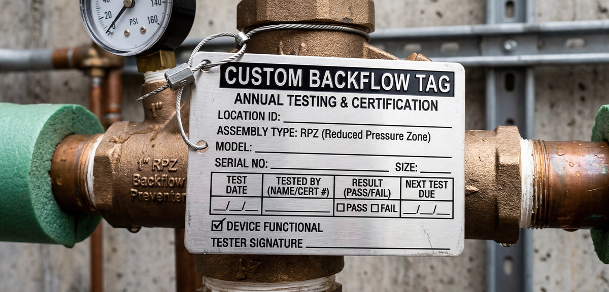 Custom Metal Backflow Prevention Tags