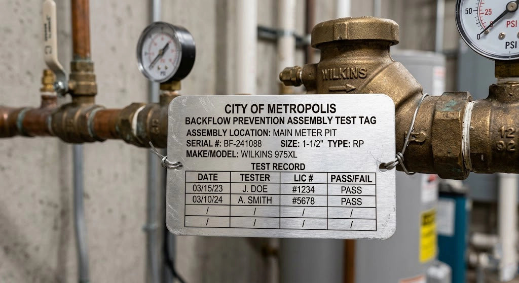 Custom Poly Backflow Prevention Tags