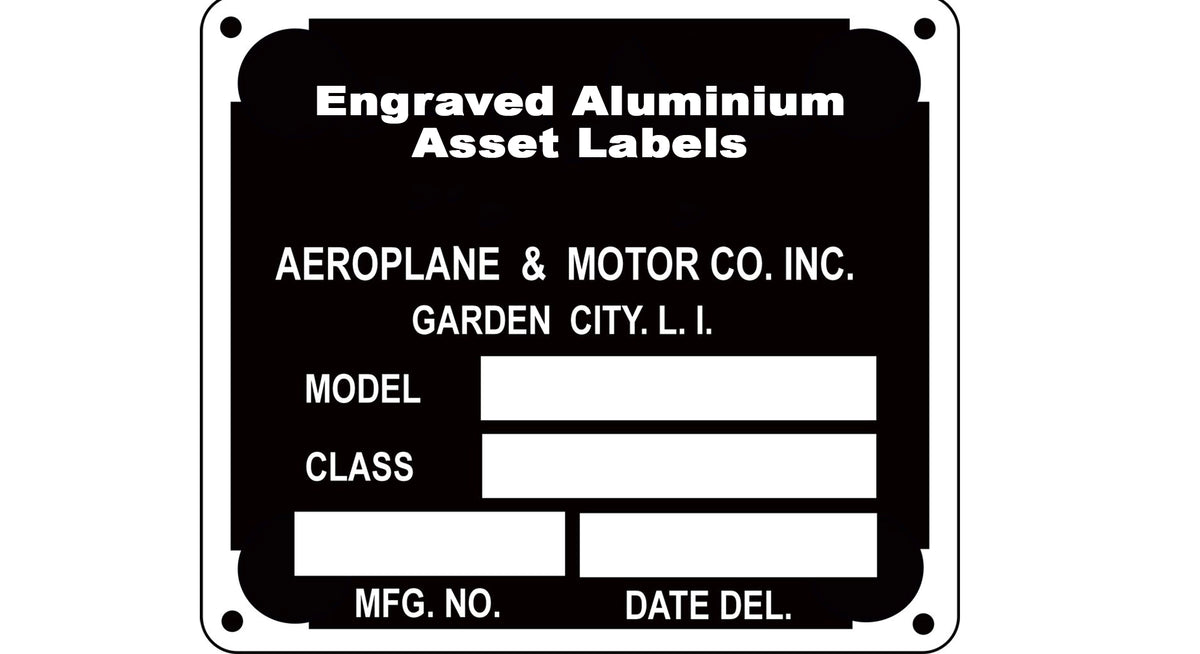 Engraved Aluminium Asset Labels