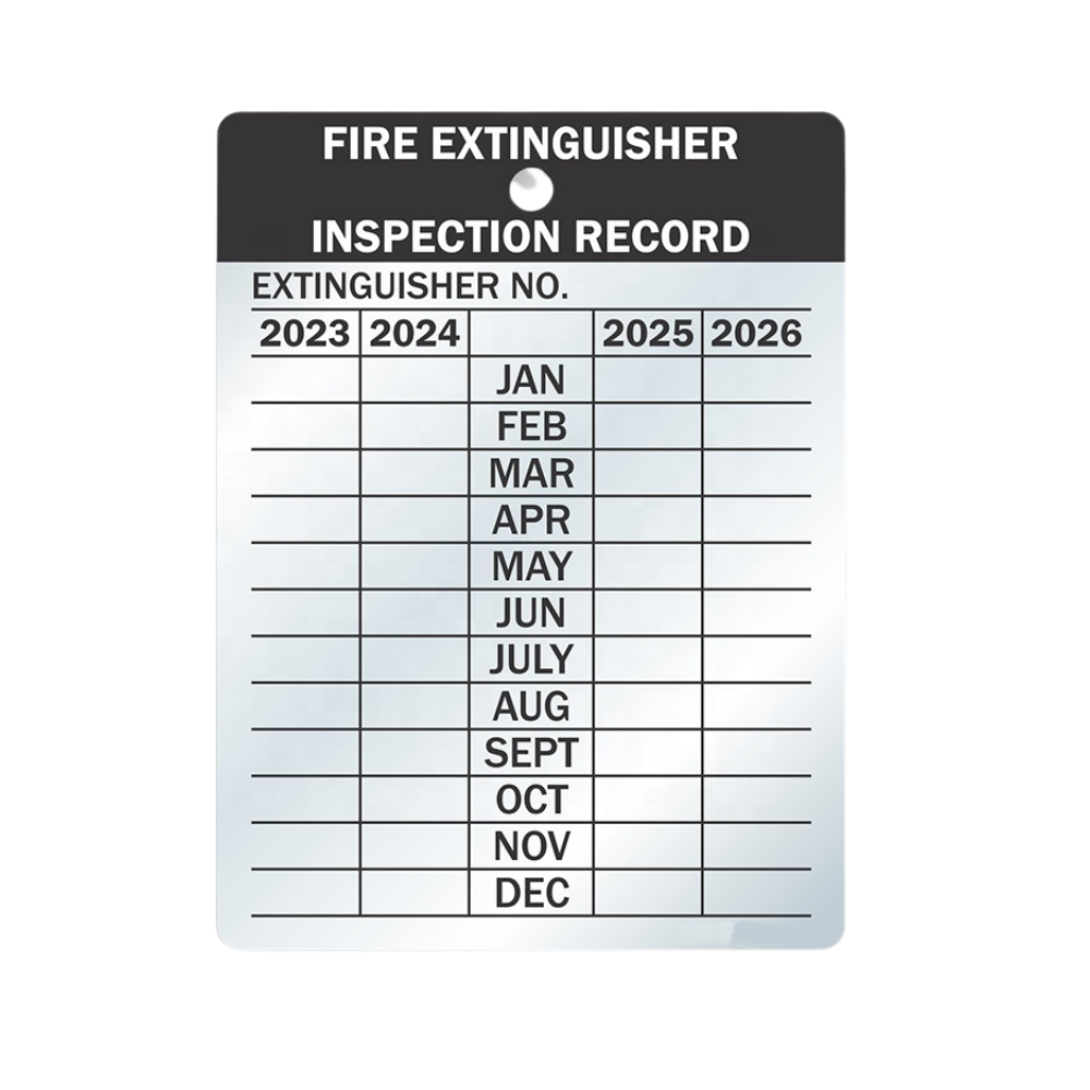 Fire Extinguisher Metal Maintenance Tag