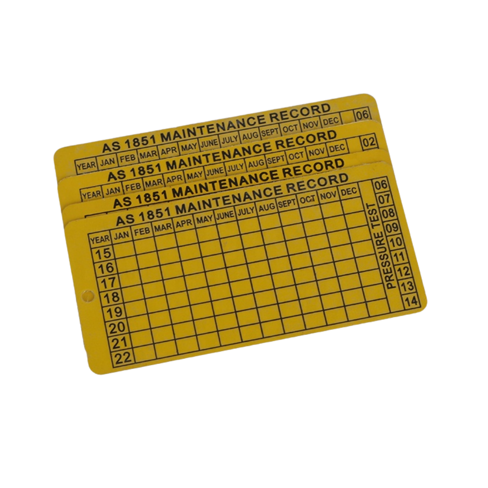 Fire Extinguisher Metal Maintenance Tag