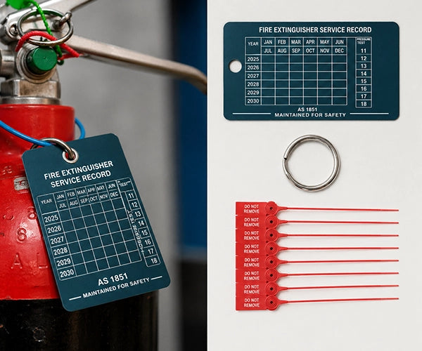 Fire Extinguisher Metal Maintenance Tag