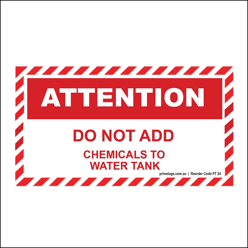 Do Not Add Chemical to Water Tank
