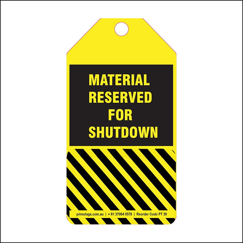Material Reserved for Shutdown