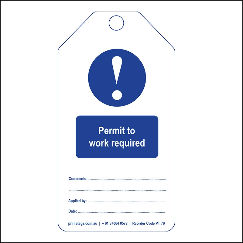 Permit to Work Required (Pack of 100)