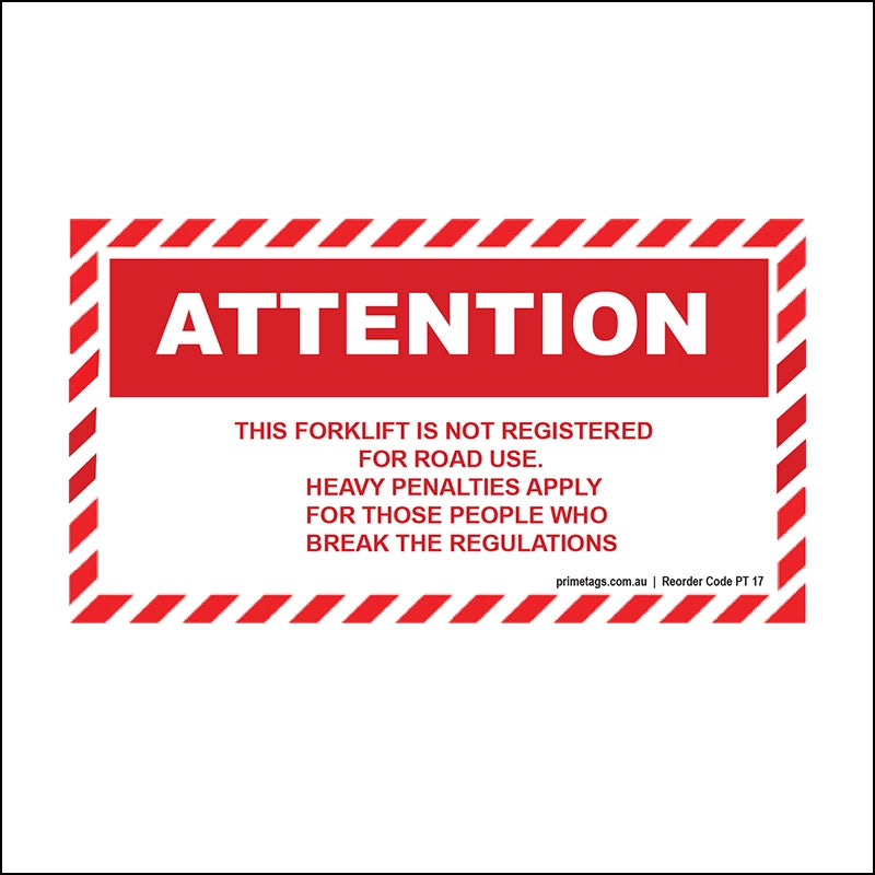 This Forklift Is Not Registered for Road Use – Many Vehicles Apply for Such Registration