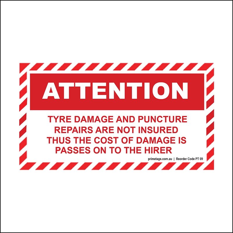 Tyre Damage and Puncture Repairs Are Not Insured – Cost Is Passed On to the Hirer