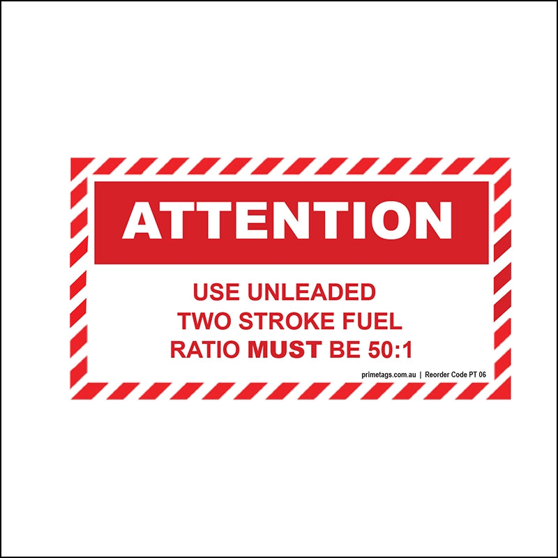 Use Unleaded Two-Stroke Fuel – Ratio Must Be 50:1