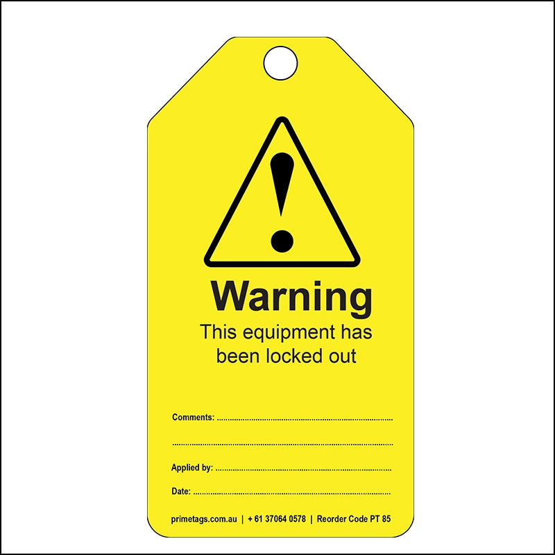 Warning – Equipment Locked Out (Pack of 100)